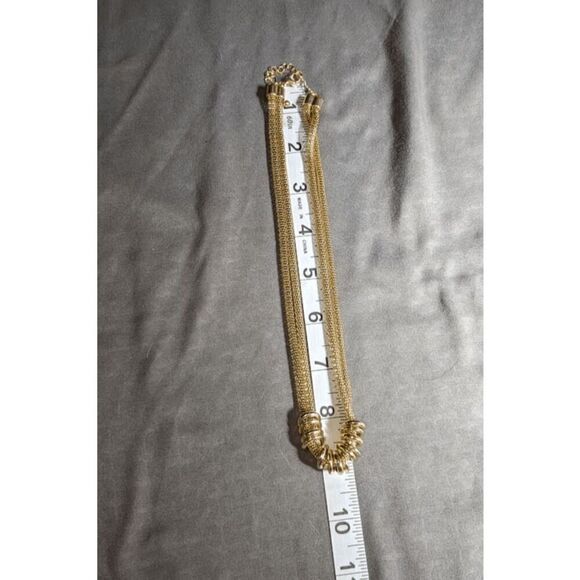 VTG Gold tone Braided Chocker Gold Tone Charm Circles - Picture 3 of 3